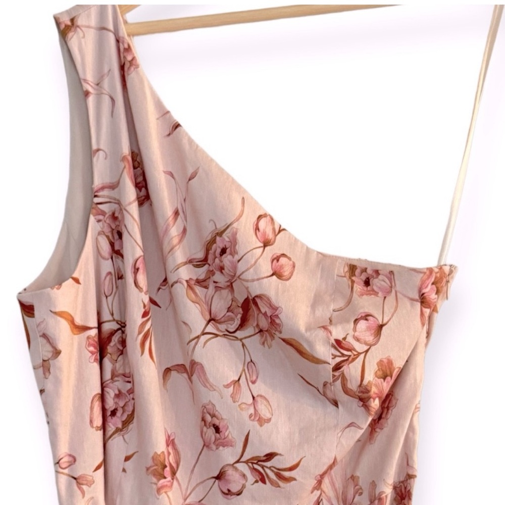 Antonio Melani Carlos One Shoulder Pink Tulip Jumpsuit Size 0 New View 4